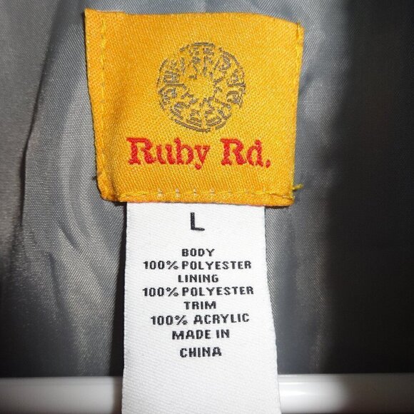 Ruby Red women's vest size L, puff front knit sides front zipper faux fur collar - Picture 3 of 12